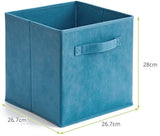 Set of 6 Collapsible Storage Bins in Niagra Blue - Versatile Fabric Cube Organizers for Home, Office, and Nursery