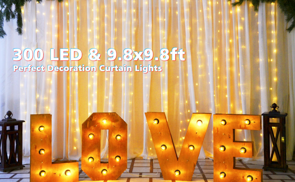 300 LED USB Curtain Fairy Lights with Remote Control and 8 Lighting Modes for Weddings, Parties, and Home Decor