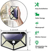 Solar-Powered 100 LED Motion Sensor Security Lights for Outdoor Use (Set of 2)