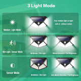 Solar-Powered 100 LED Motion Sensor Security Lights for Outdoor Use (Set of 2)