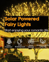 200 LED Solar-Powered Waterproof Fairy Lights with 8 Modes for Outdoor Home and Garden Decoration