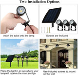 Warm White Solar-Powered LED Garden Spotlight Set - 3 Waterproof Outdoor Lights