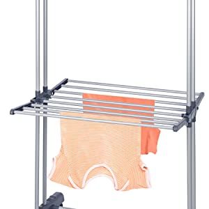 Multifunctional 3-Tier Collapsible Laundry Drying Rack with Hanger Stand for Indoor Use