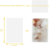 100 Packs Photocard Sleeves, 200Microns Kpop (Unsealable) - Front View