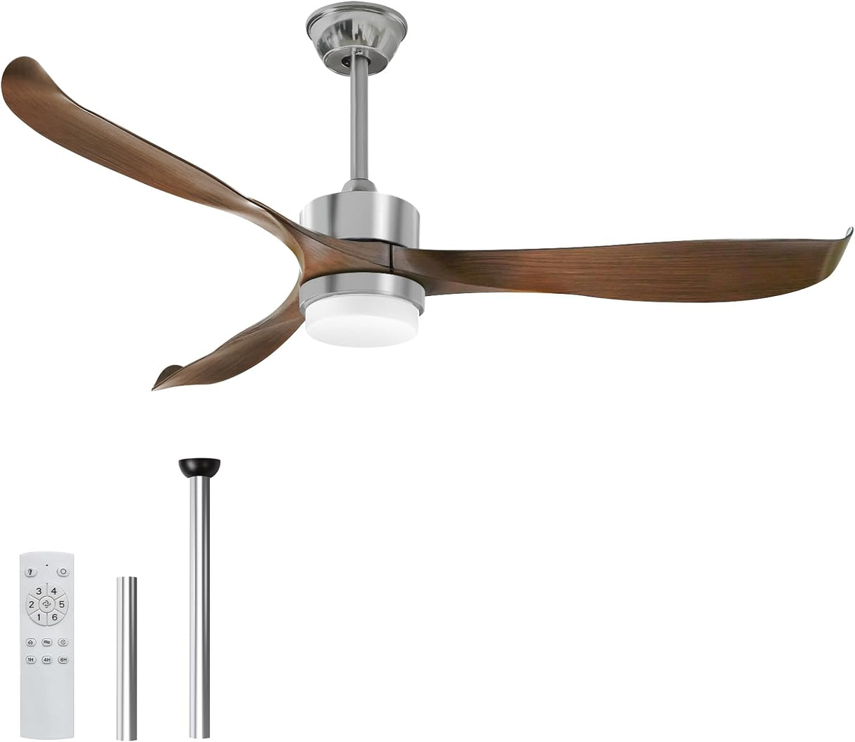 Elegant Brown Ceiling Fan with Integrated LED Lights and Remote Control