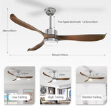 Elegant Brown Ceiling Fan with Integrated LED Lights and Remote Control