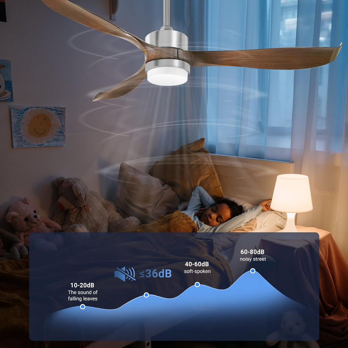 Elegant Brown Ceiling Fan with Integrated LED Lights and Remote Control