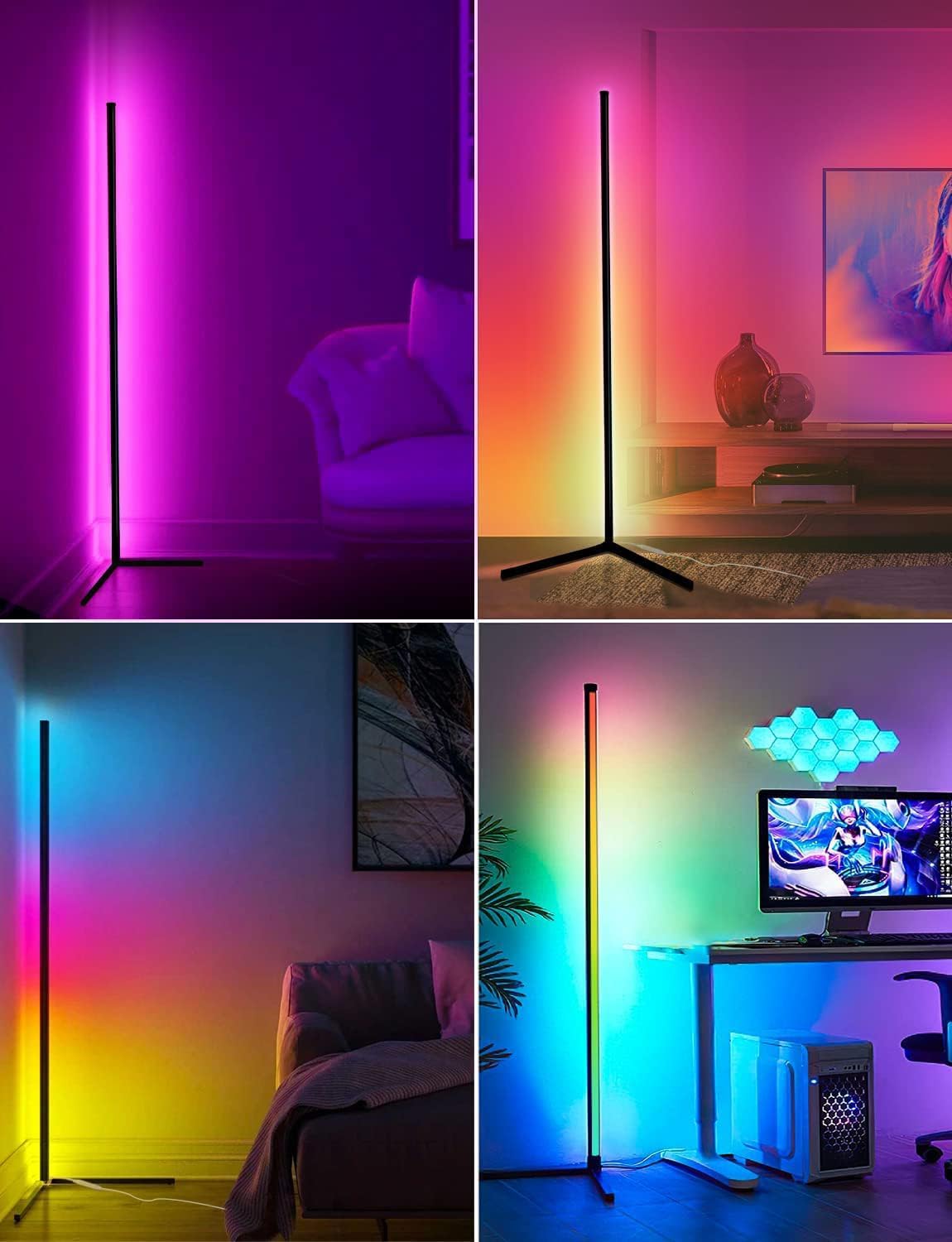 Dynamic RGB Smart Floor Lamp with Voice Control and Customizable Lighting