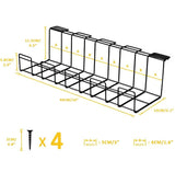 2 Pack Under Desk Cable Management Tray, Black