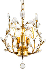 Glamorous Vintage 3-Light Gold Crystal Chandelier