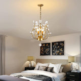 Glamorous Vintage 3-Light Gold Crystal Chandelier