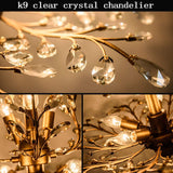 Glamorous Vintage 3-Light Gold Crystal Chandelier