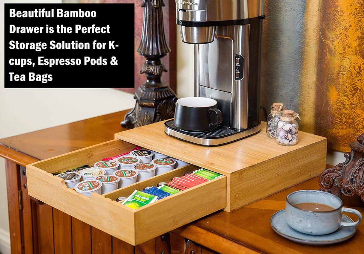 Bamboo Multi-Functional Storage Organizer for K-Cups, Jewelry, and Cosmetics