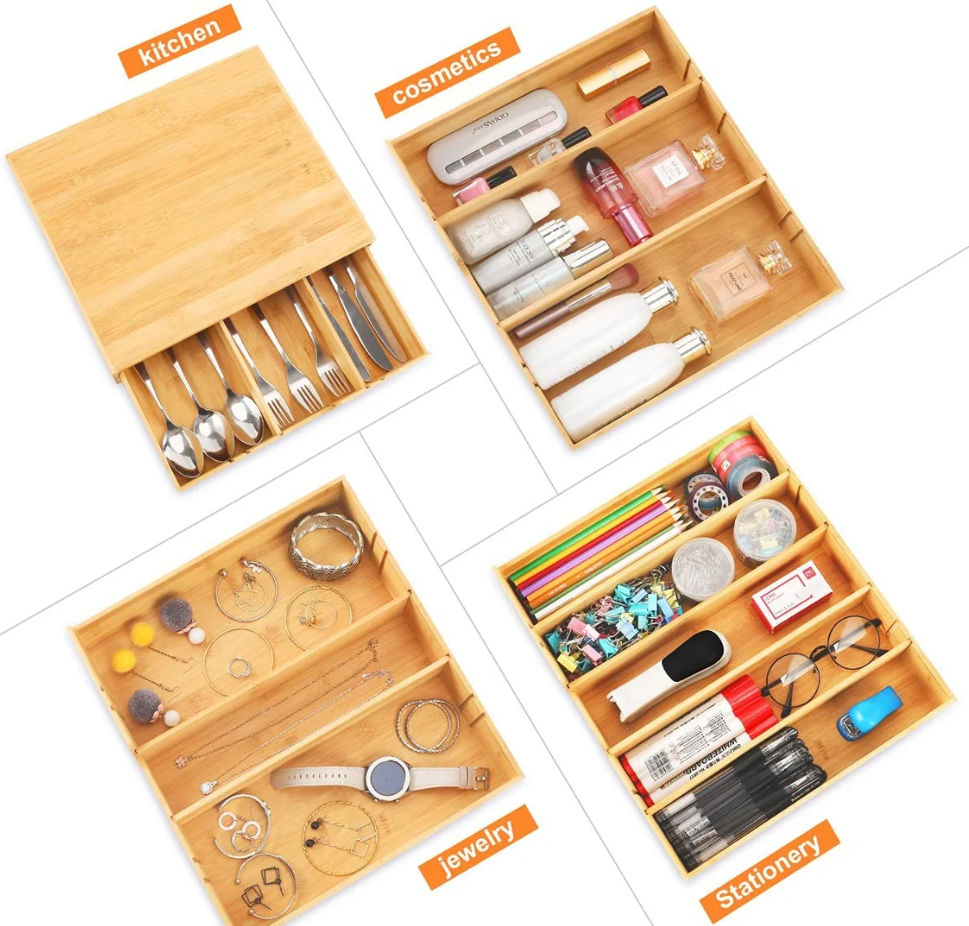 Bamboo Multi-Functional Storage Organizer for K-Cups, Jewelry, and Cosmetics