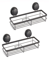 2-Tier Corner Shower Caddy Shelf with No-Drill Premium Suction Cup - Set of 2 for Bathroom and Kitchen Storage