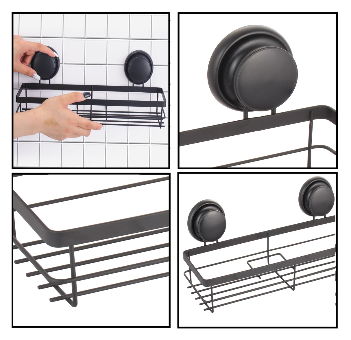 2-Tier Corner Shower Caddy Shelf with No-Drill Premium Suction Cup - Set of 2 for Bathroom and Kitchen Storage