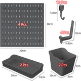 Pegboard Combination Kit with 4 Pegboards and 18 Accessories Modular Hanging for Wall Organiser