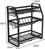 3-Tier Detachable Spice Rack Storage Organiser for Kitchen Countertop