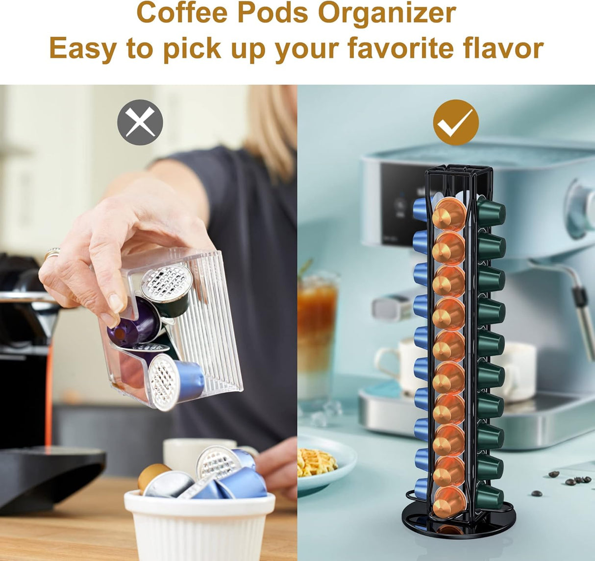 Coffee Pods Holder Storage Compatible with 40 Nespresso Pods