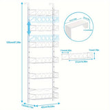 6 Tier Adjustable Baskets Over Door Pantry Organiser for Home Kitchen