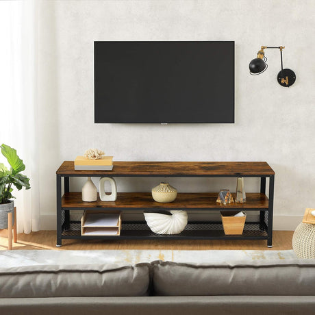 Rustic Industrial 60-Inch TV Stand with Dual Shelves