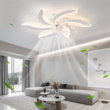 Modern Low-Profile Ceiling Fan Light with Remote Control and APP, 68cm - 6 Speed & 3 Color Options