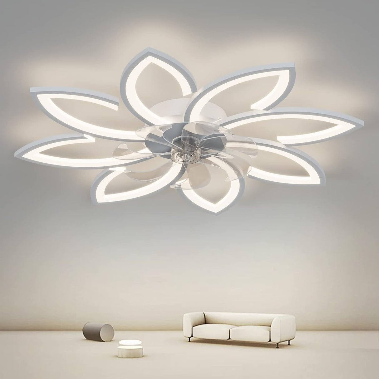 Sleek 90cm Low Profile Ceiling Fan Light with Remote Control, 6 Speeds & 3 Color Options