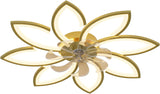 Stylish Gold Ceiling Fan with Integrated Light, 6 Speed Settings, 3 Color Options (90cm)