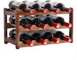 Elegant 3-Tier Bamboo Wine Rack for 12 Bottles