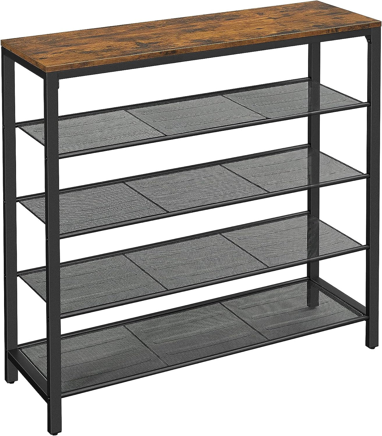 Industrial Chic 4-Shelf Shoe Rack Organizer