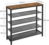 Industrial Chic 4-Shelf Shoe Rack Organizer