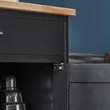 Mobile Wine Storage Trolley with Drawer and Cabinets