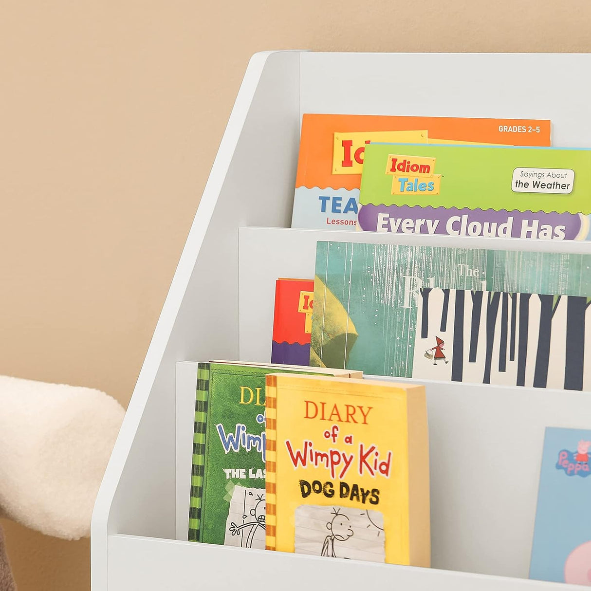 Children's 3-Tier Storage Shelf with 2 Open Compartments