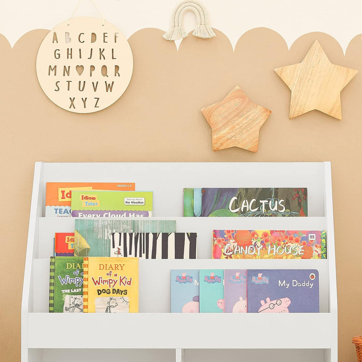 Children's 3-Tier Storage Shelf with 2 Open Compartments