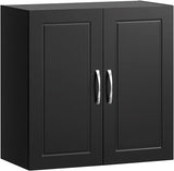 Modern Black Double Door Wall Storage Cabinet