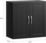 Modern Black Double Door Wall Storage Cabinet