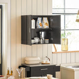 Modern Black Double Door Wall Storage Cabinet