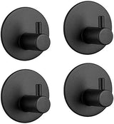 Stainless Steel Self-Adhesive Wall Hooks - 4 Pack for Kitchen and Bathroom Use