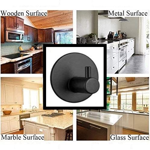 Stainless Steel Self-Adhesive Wall Hooks - 4 Pack for Kitchen and Bathroom Use