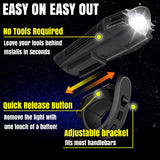 All-Weather Rechargeable LED Bicycle Light Set (1800mAh Battery, IPX4, 2 USB Cables)