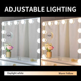 Elegant Hollywood Style LED Makeup Vanity Mirror with 10X Magnification (White, 62 x 51 cm)