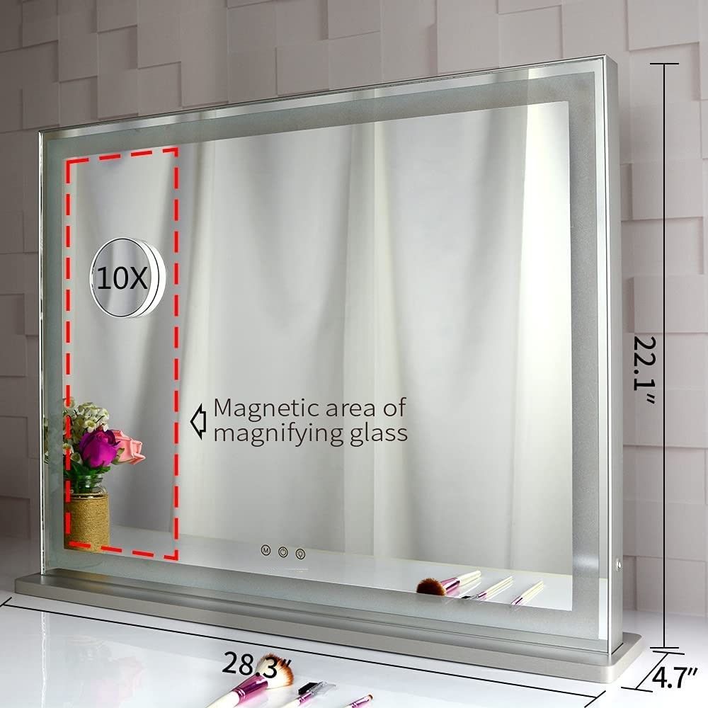 Elegant Hollywood LED Vanity Mirror with Touch Control and Adjustable Color Temperature (72 x 56 cm)