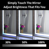 Elegant Hollywood LED Vanity Mirror with Touch Control and Adjustable Color Temperature (72 x 56 cm)