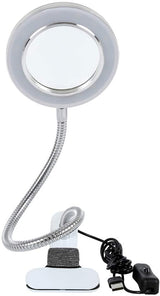 LED 8X Magnifying Lamp with Adjustable Gooseneck and USB Connection for Precision Tasks and Detailed Work