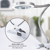 LED 8X Magnifying Lamp with Adjustable Gooseneck and USB Connection for Precision Tasks and Detailed Work