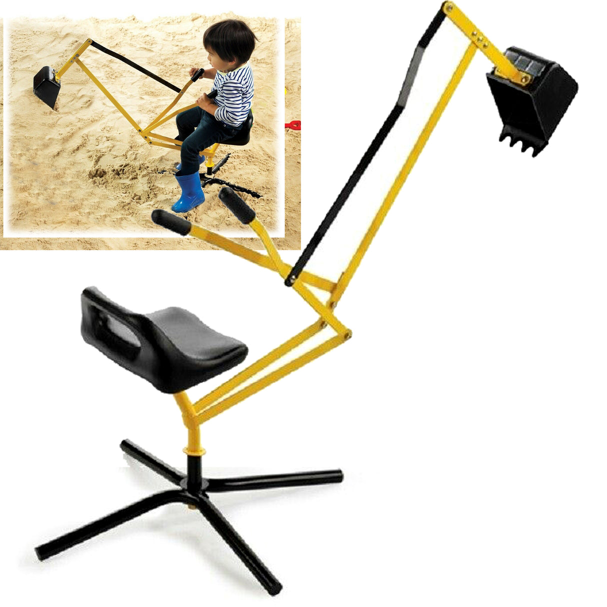 Multi Action Metal Sand Digger Backyard Sandpit Toy