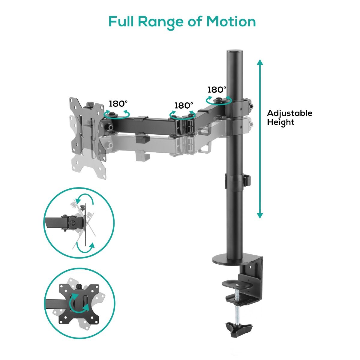 activiva ErgoLife Single Monitor Screen Double Joint Monitor Arm