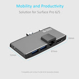 mbeat Edge Pro Multifunction USB- C Hub with LAN for Microsoft Surface Pro Gen 5/6