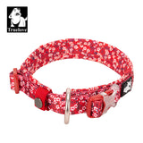 Poppy Red Floral Dog Collar XS