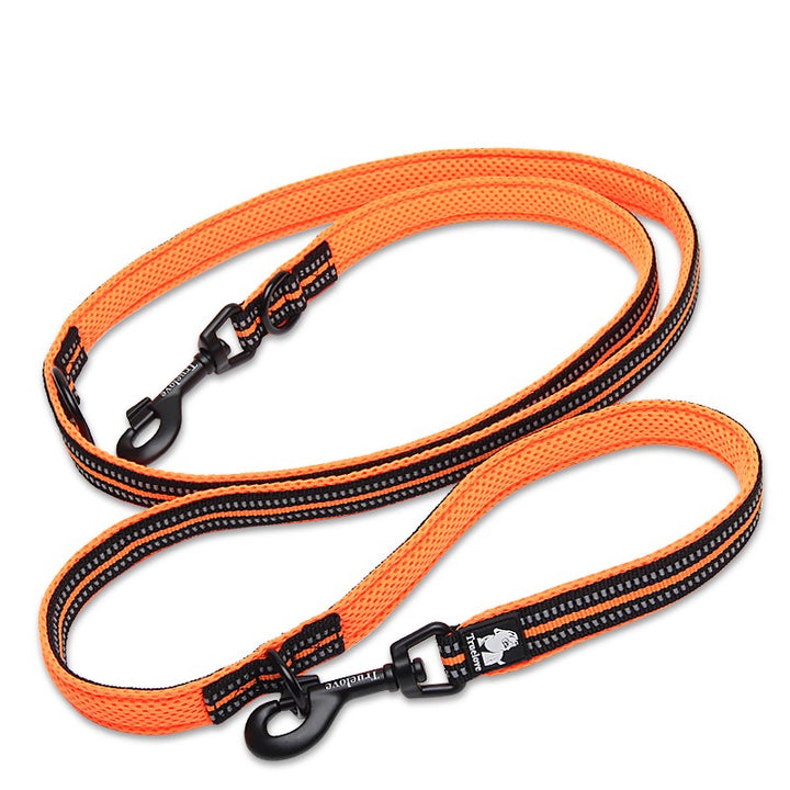 Multi-Function Reflective Dog Lead - Orange, Large